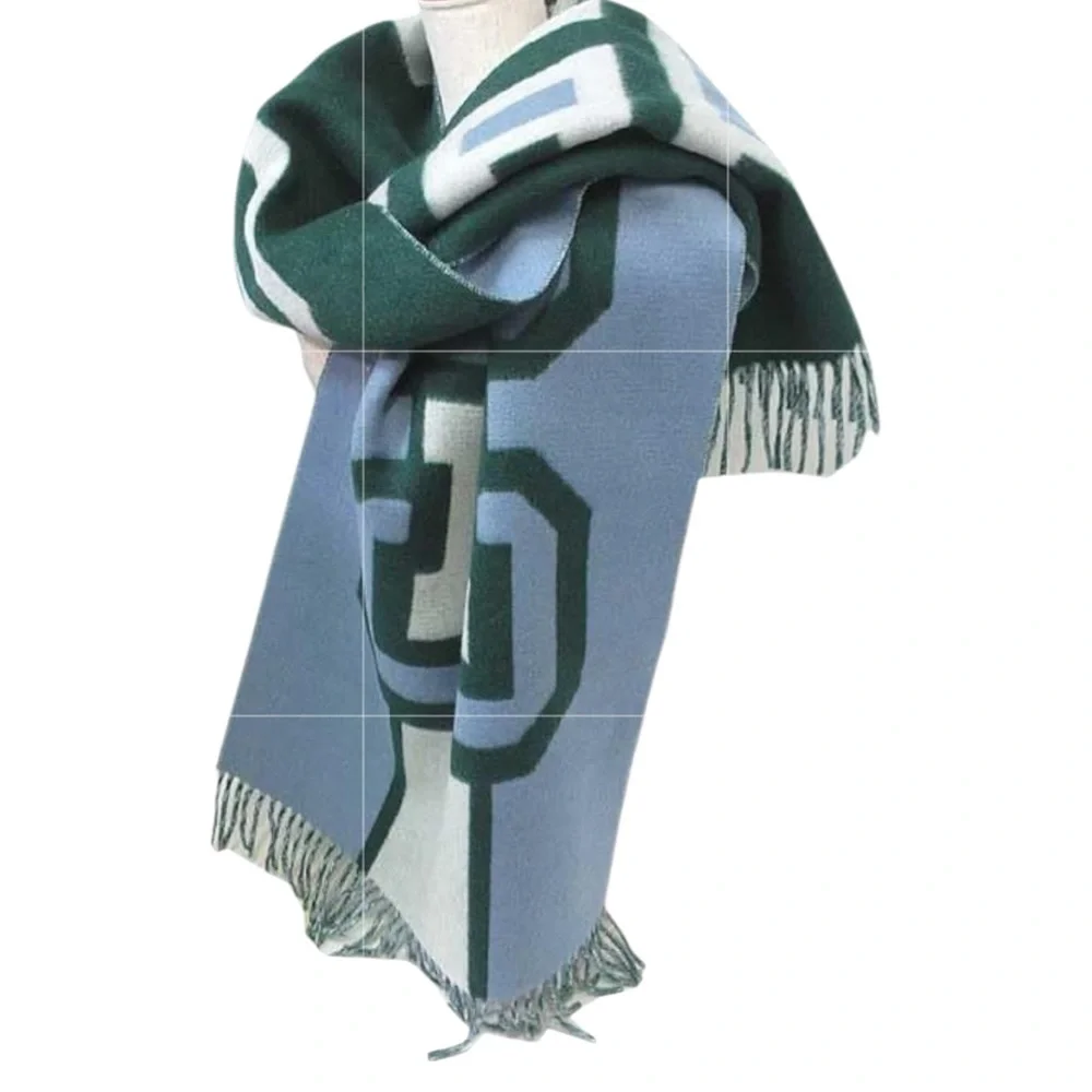 Coach Reversible Colorblock Varsity Print Oversized Muffler/ Scarf NWT